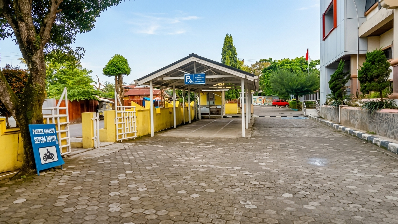 Foto depan Bangunan Parkir Roda 2 FBS